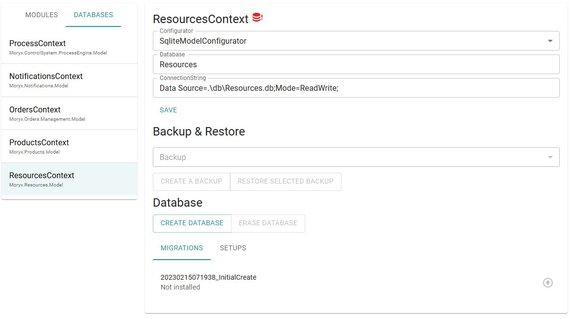 2. Check the databases and create missing ones